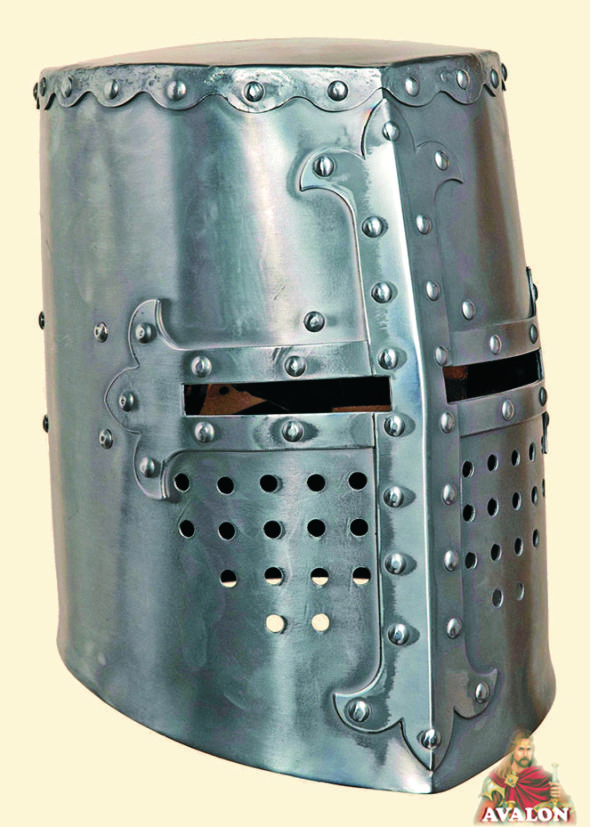 Middle Ages Great Helm Iron Cross Crusader Knights Templar Battle Helmet Armor 