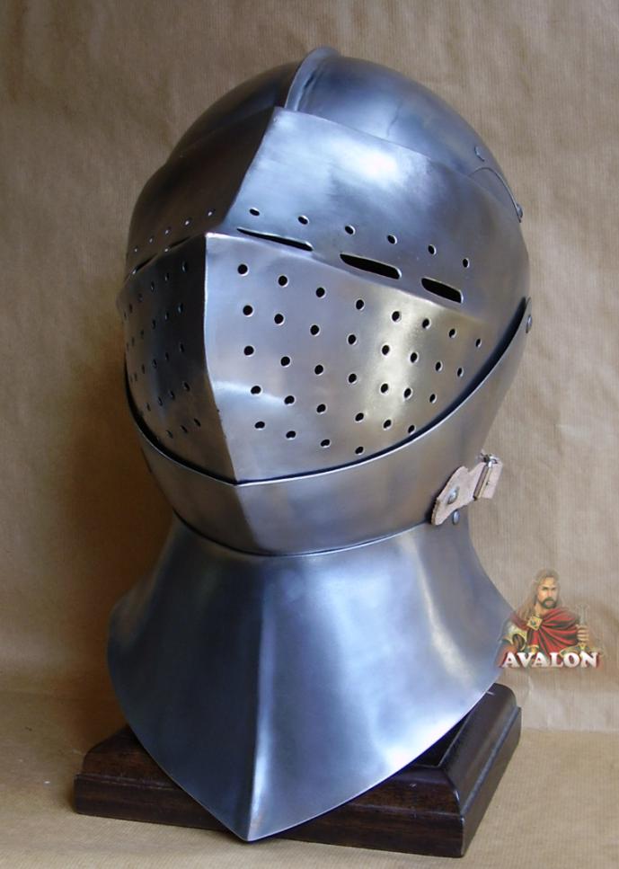 HMB 12 Guage Steel Battle Ready Medieval Templar Knight Great Helmet 