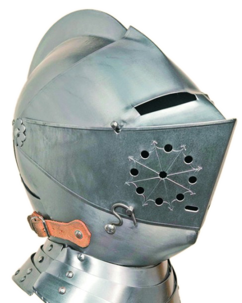 Medieval European Closed Knights Armor Helmet Roman Burgonet Helmet Party Prop 