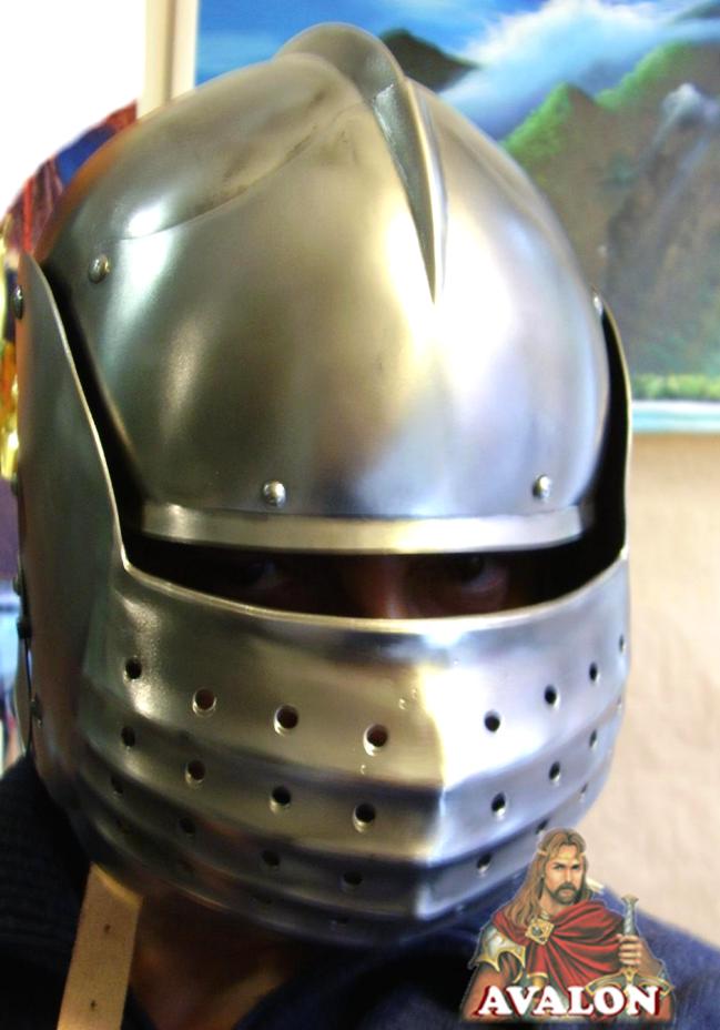 18 gauge Steel Medieval Knight Bellows visored sallet Helmet 15th 16th century 