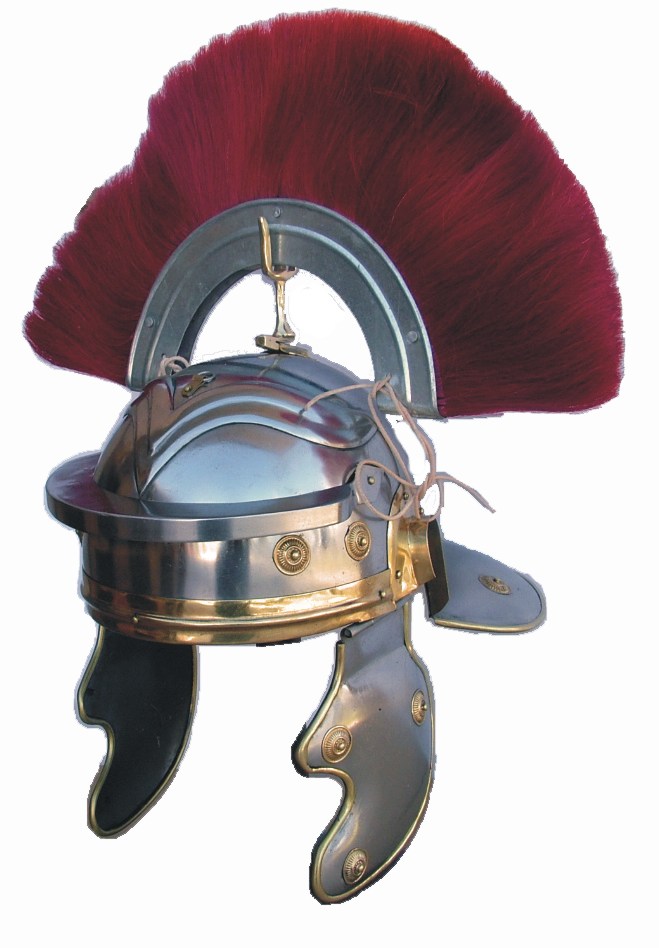 With liner free helmet stand Roman Centurian helmet-Gallic red EE 
