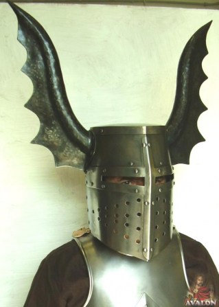 Norman Winged Helmet Fully Wearable w/ Leather Liner Medieval Knight King Helm 